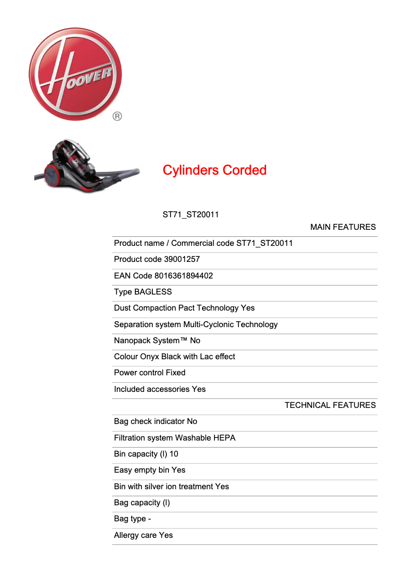 First page image of the manual for ST71_ST20011