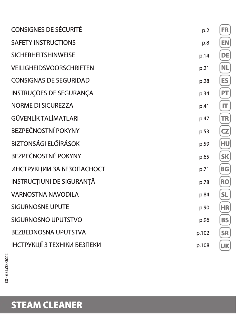 First page image of the manual for Clean & Steam Multi RY8544