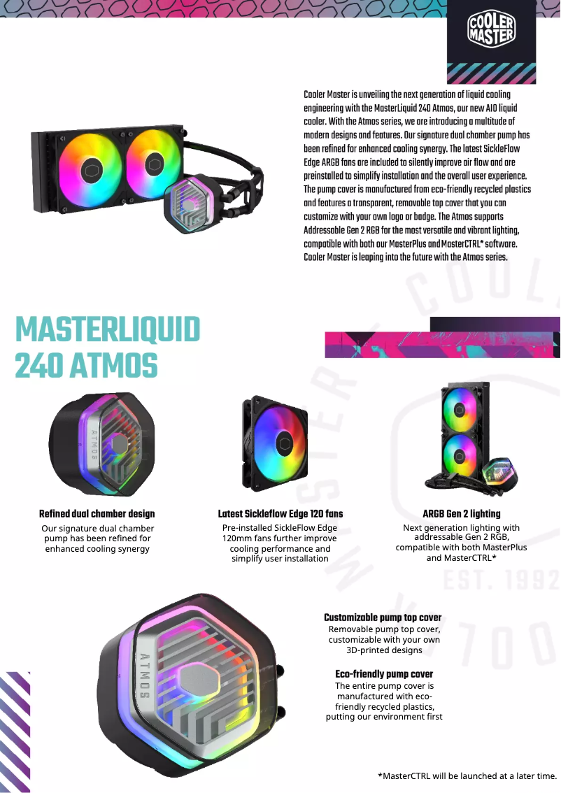 First page image of the manual for MasterLiquid 240 ATMOS