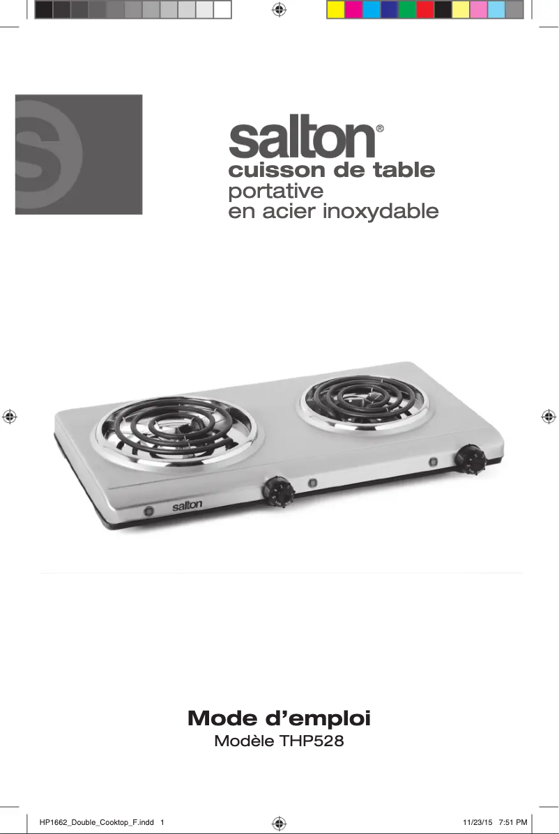 First page image of the manual for THP528