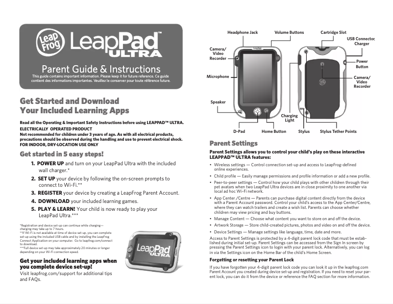 First page image of the manual for LeapPad Ultra