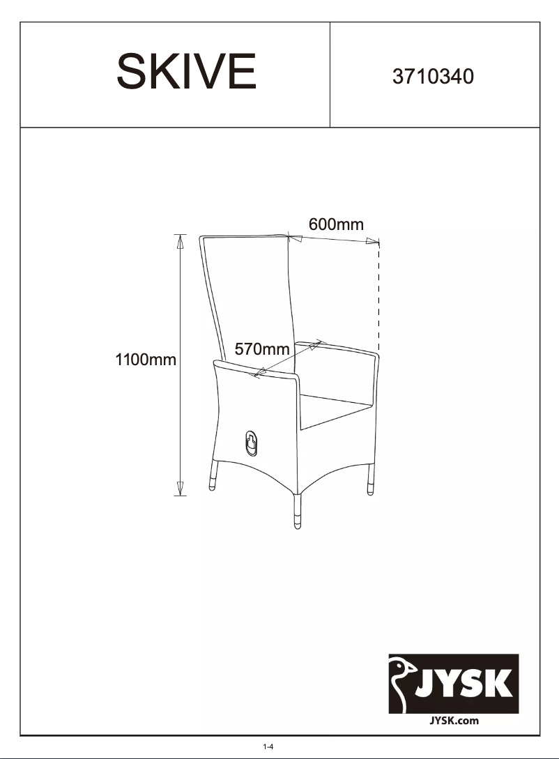 Page 1 of the manual User Manual JYSK Skive