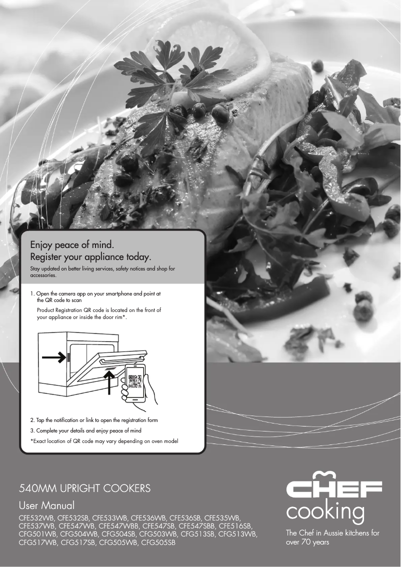 First page image of the manual for CFG503WB