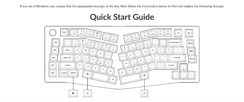 Page 1 of the manual Quick Start Guide Keychron V10