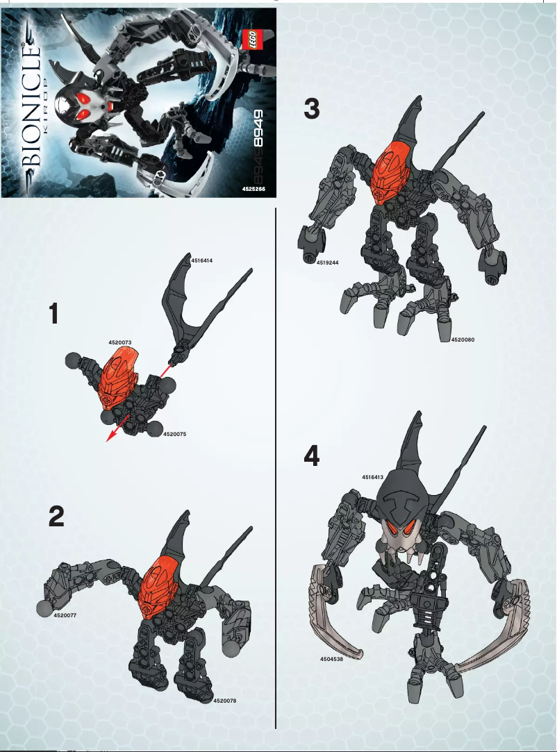 Page 1 of the manual User Manual Lego Bionicle 8949
