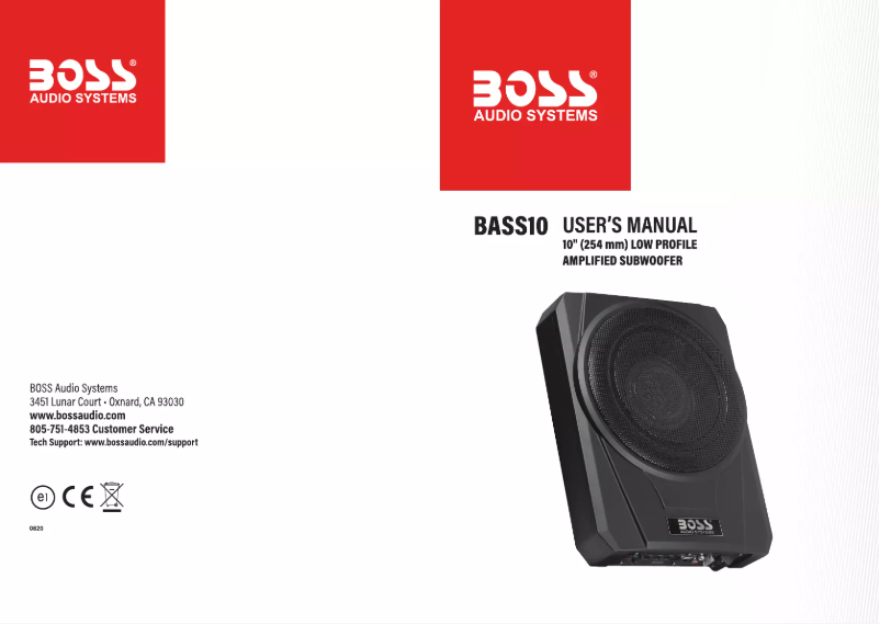 Page 1 of the manual User Manual Boss BASS10