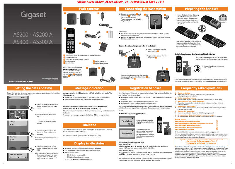 First page image of the manual for AS300A Duo