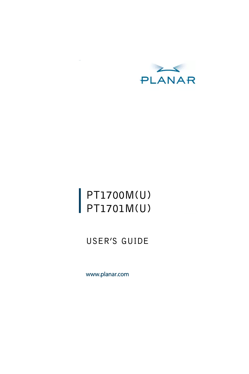 First page image of the manual for PT1701M