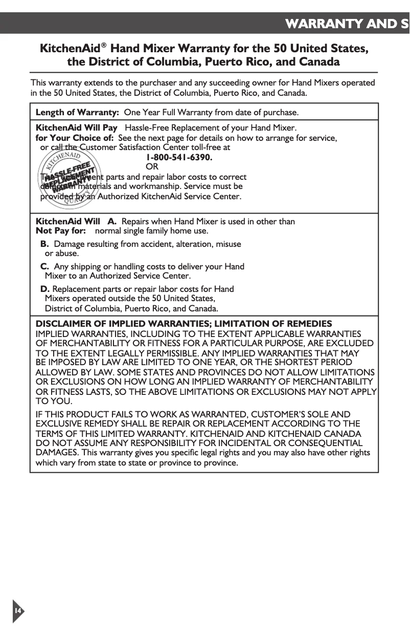 First page image of the manual for KHM929CU