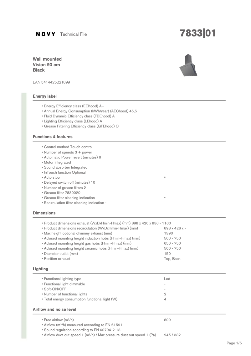 First page image of the manual for Vision 7833