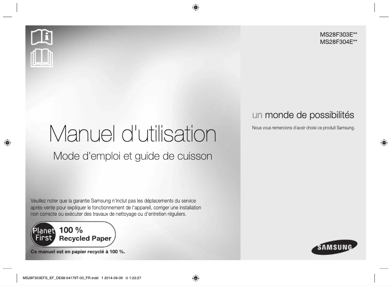 Page 1 of the manual User Manual Samsung MS28F303EFS