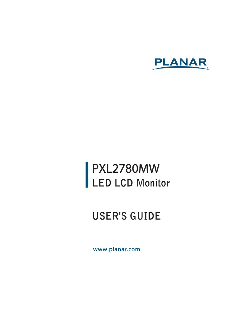 First page image of the manual for PXL2780MW