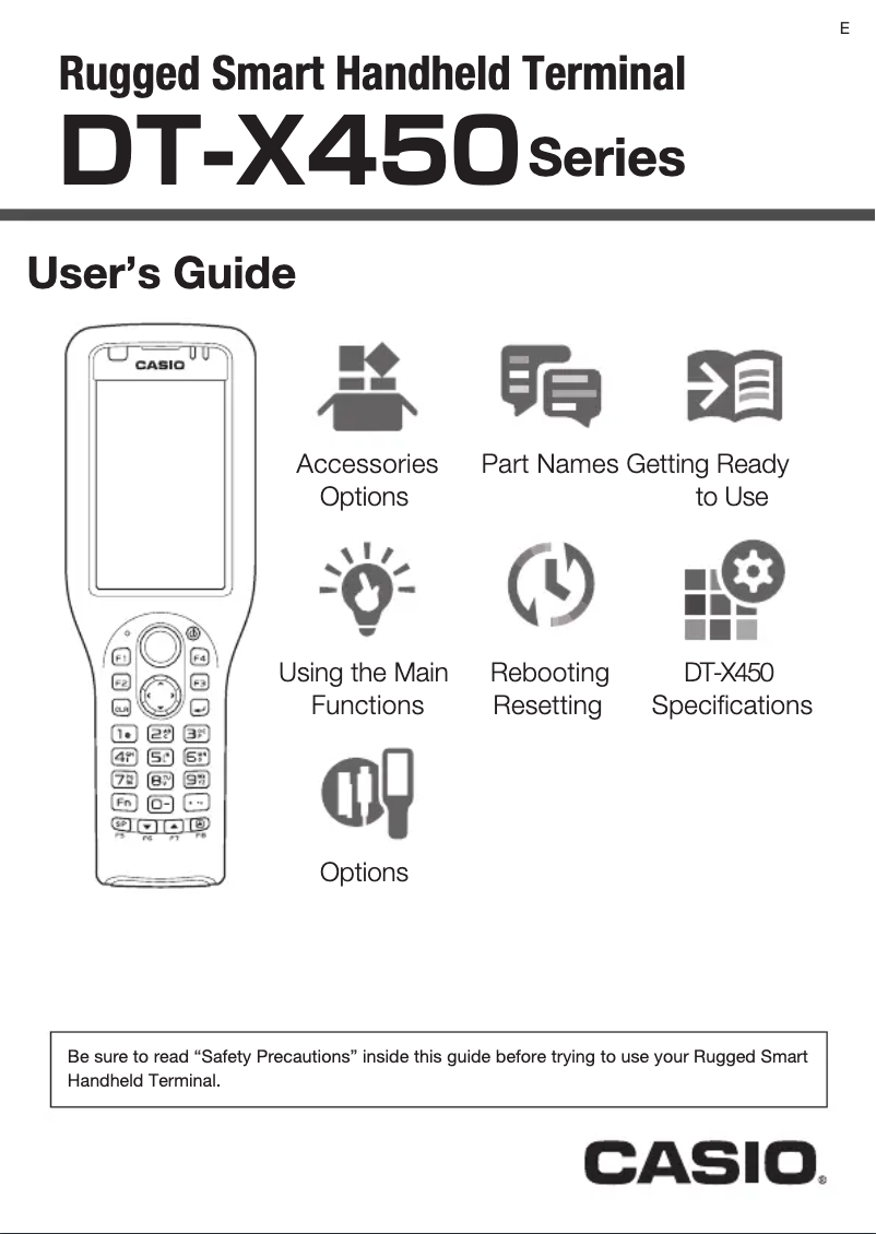 Page 1 of the manual User Manual Casio DT‐X450