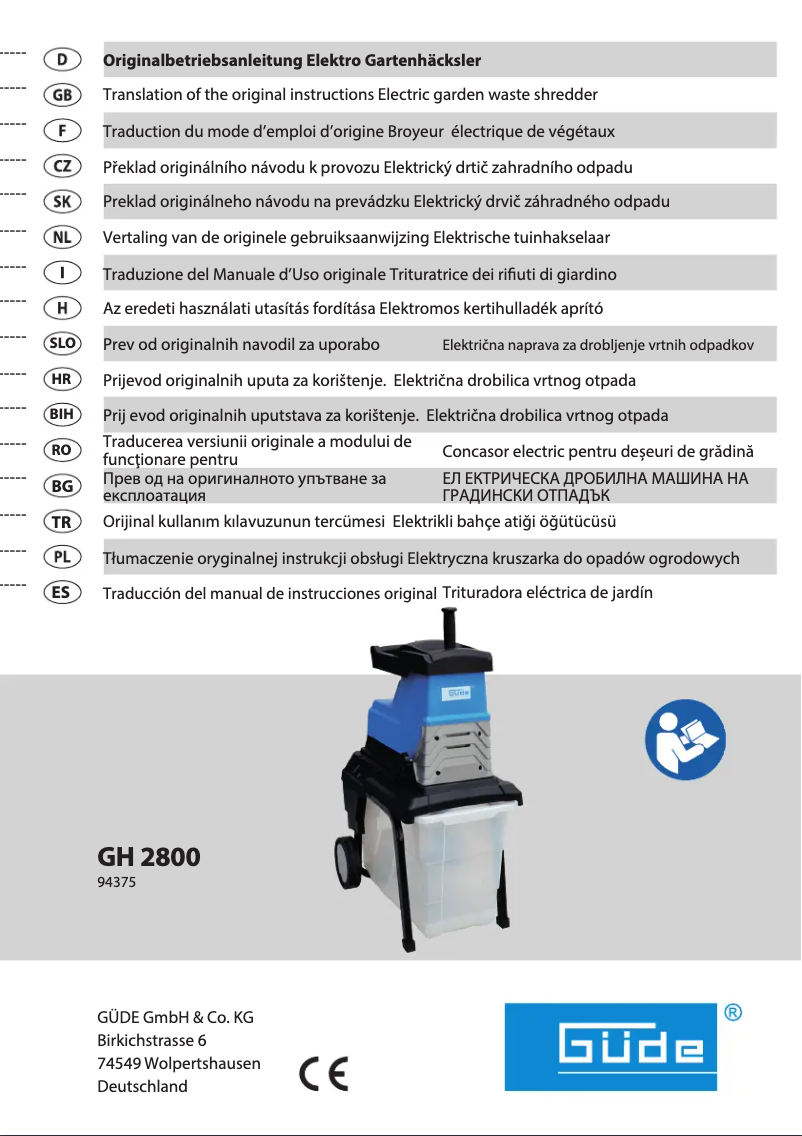 First page image of the manual for GH 2800 SUPER SILENT