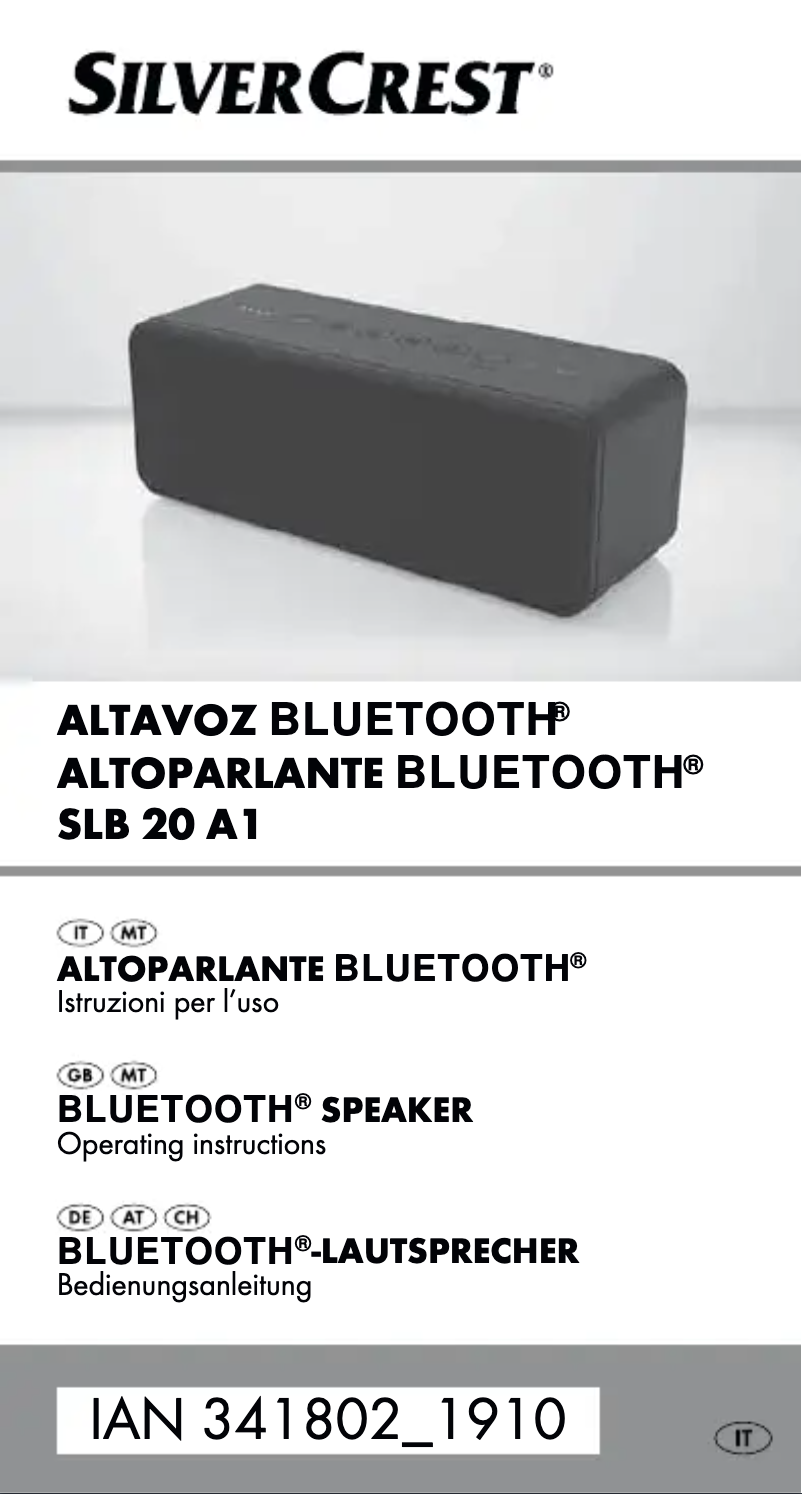 First page image of the manual for SLB 20 A1