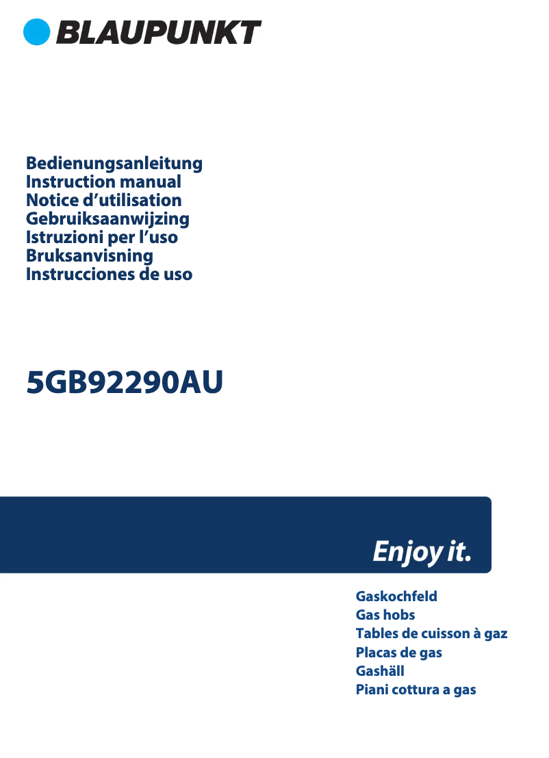 First page image of the manual for 5GB92290AU