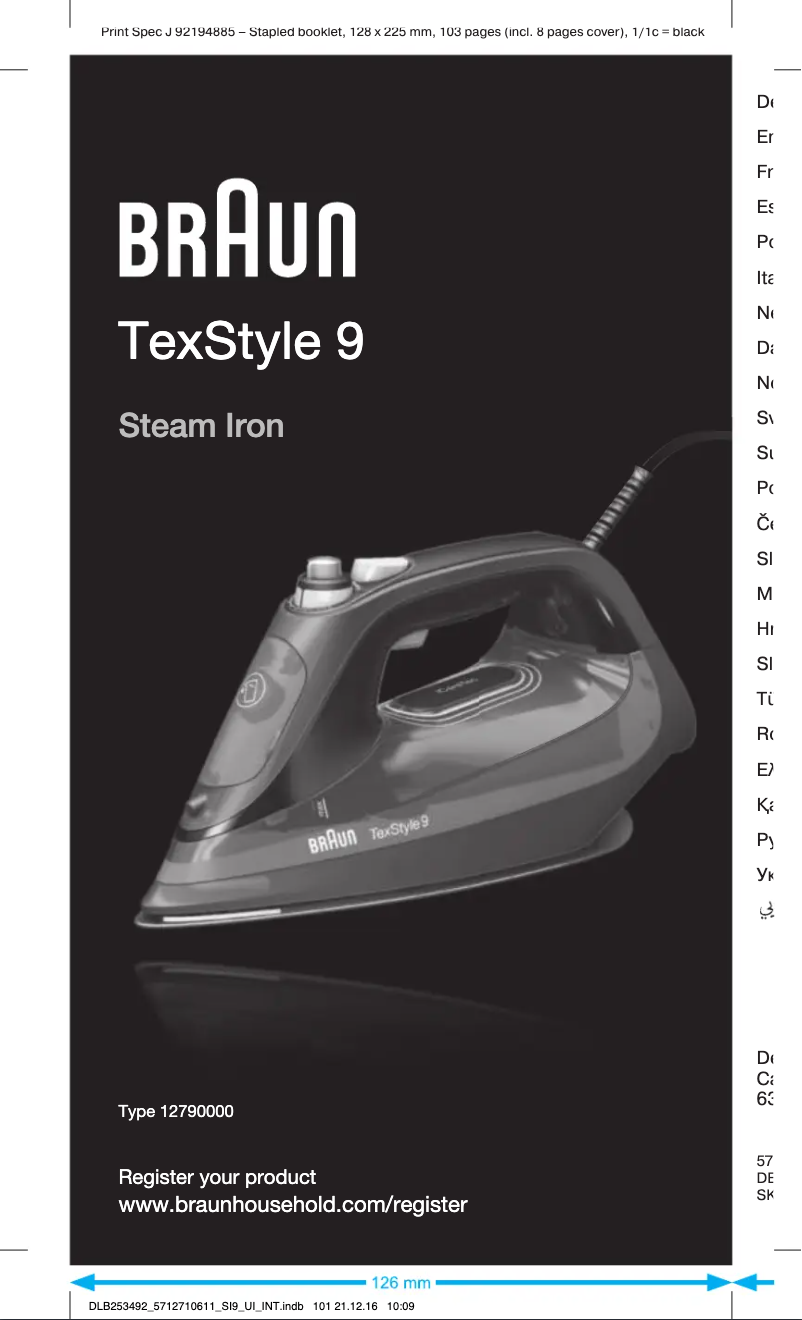 First page image of the manual for TexStyle 9 SI 9188 BK