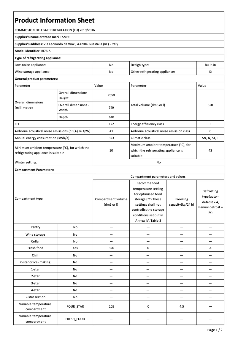 First page image of the manual for RI76LSI
