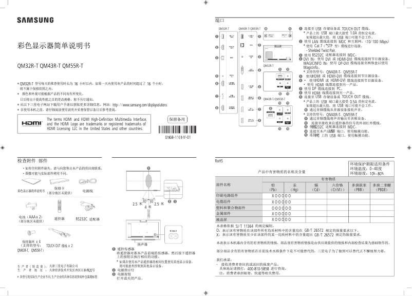 First page image of the manual for QM43R