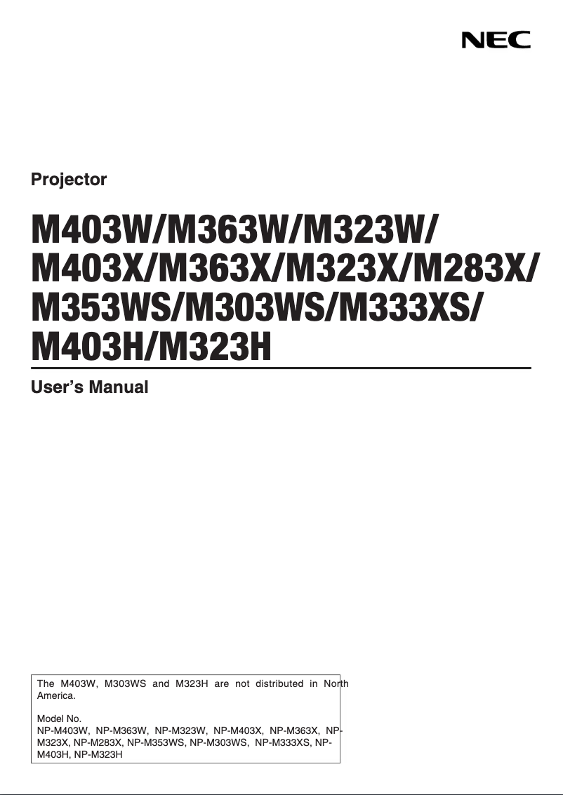 First page image of the manual for M283X