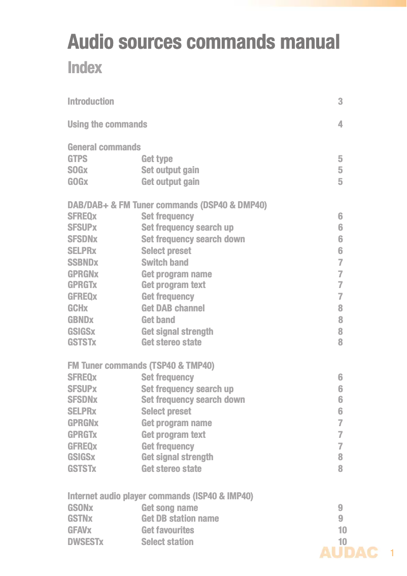 First page image of the manual for FMP40