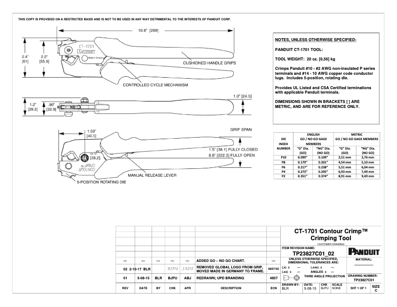 First page image of the manual for CT-1701