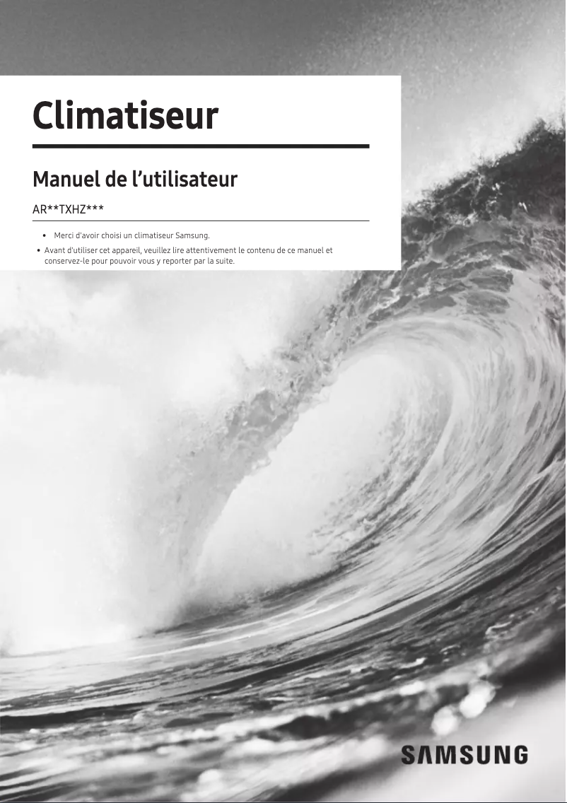 First page image of the manual for AR09TXHZAWKX