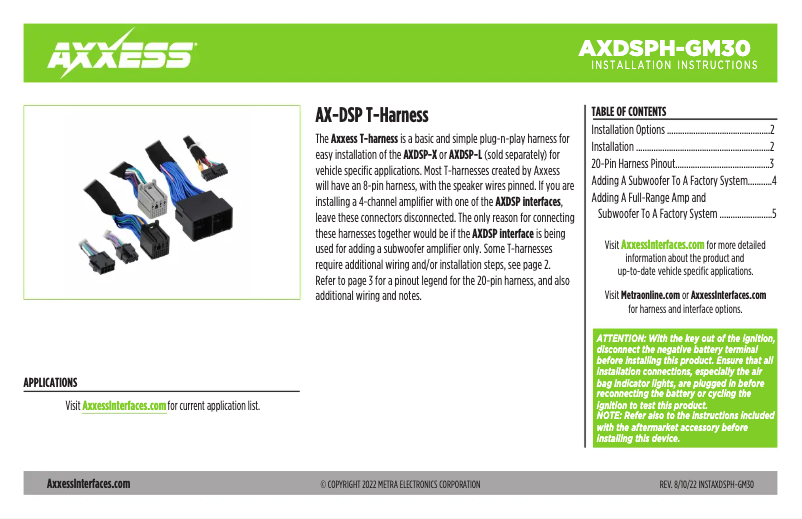 Page 1 of the manual User Manual AXESS AXDSPH-GM30