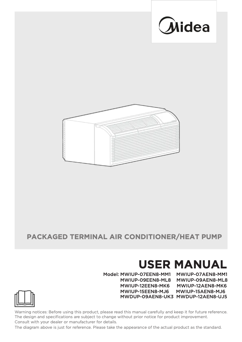 Page 1 of the manual User Manual Midea MWIUP-12AEN8-MK6