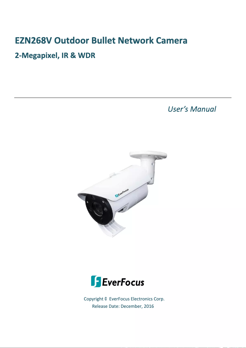 Page 1 of the manual User Manual EverFocus EZN268V