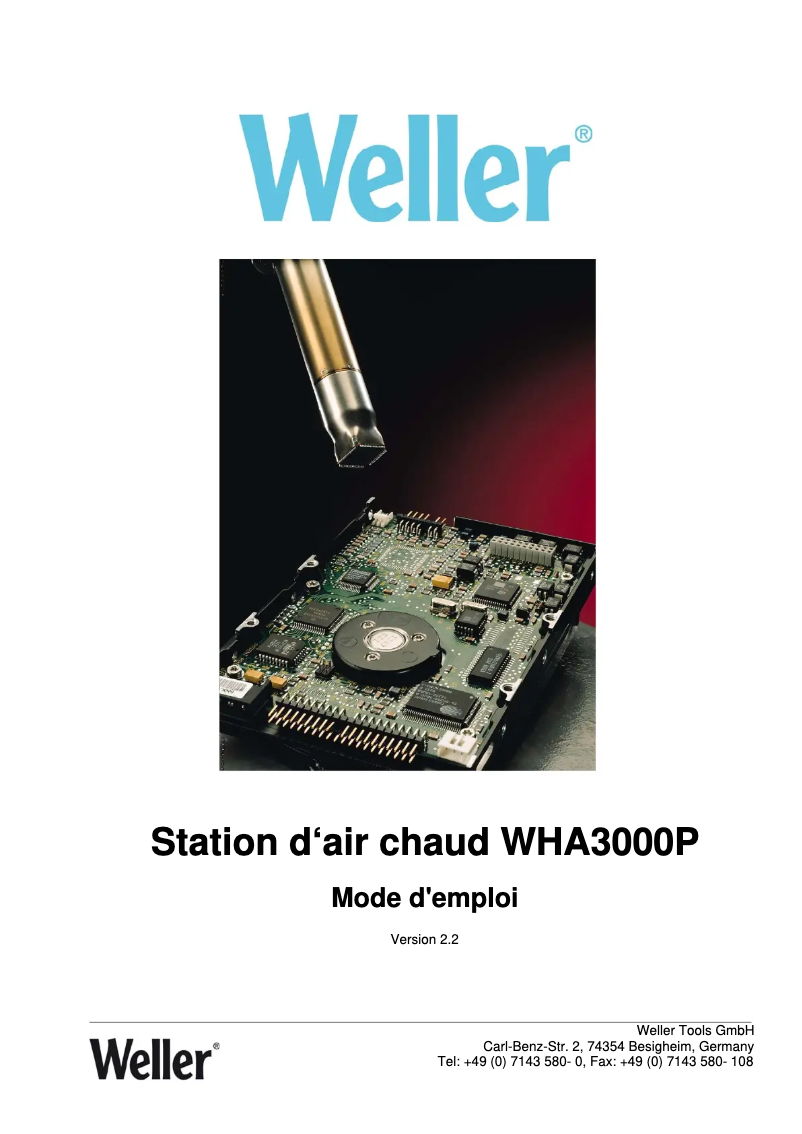First page image of the manual for WHA 3000P