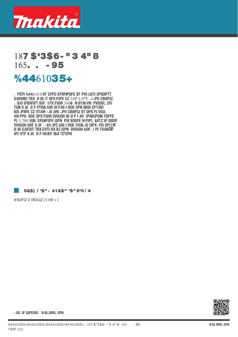 Page 1 of the manual Technical Sheet Makita DSS610RTJ