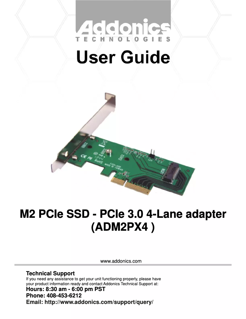 First page image of the manual for ADM2PX4