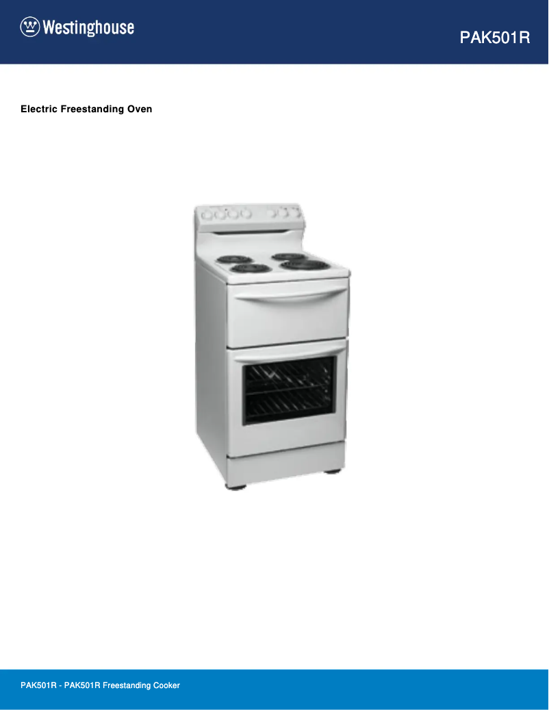 First page image of the manual for PAK501R