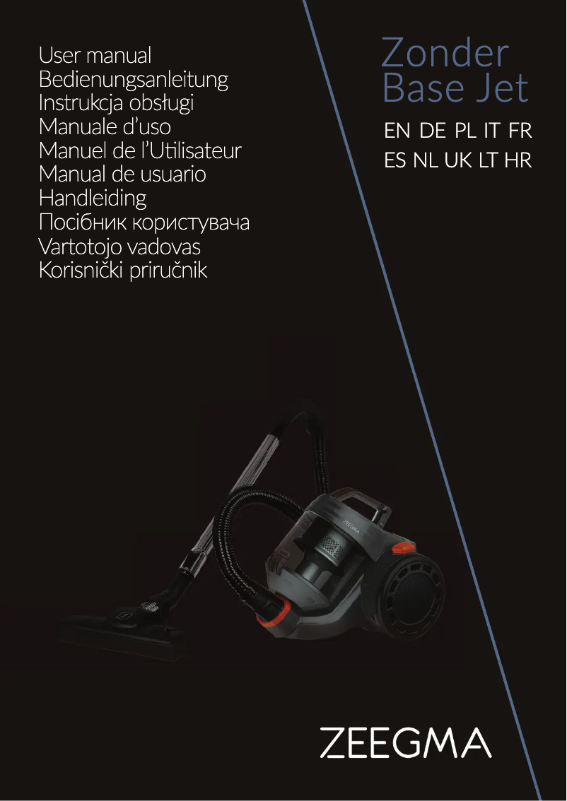 Page 1 of the manual User Manual Zeegma Zonder Base Jet