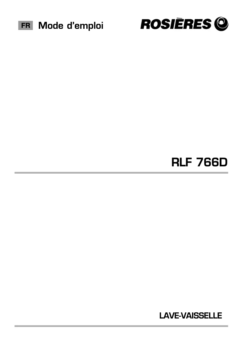 First page image of the manual for RLF 766D