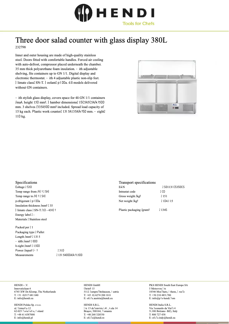 Page 1 of the manual Technical Sheet Arktic 232798