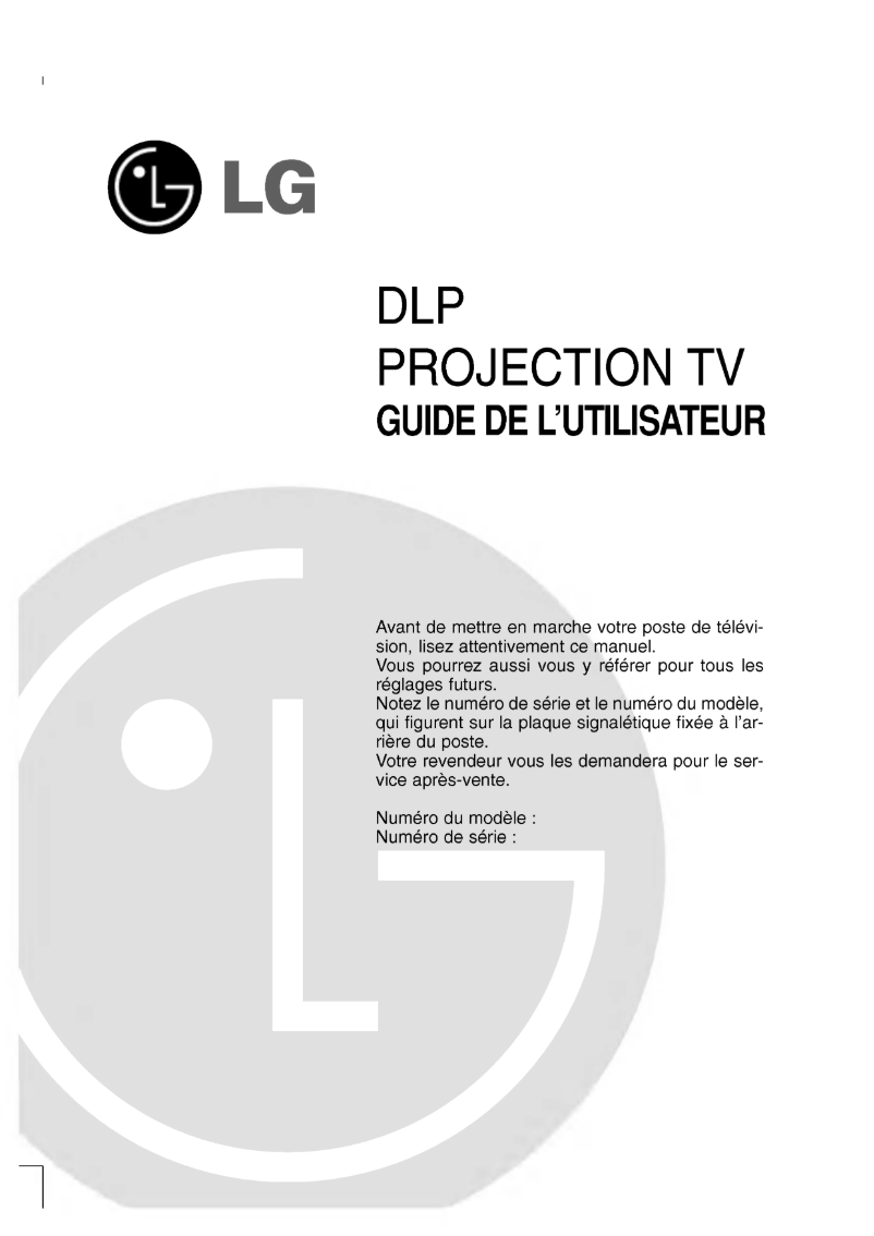 Page 1 of the manual User Manual LG 62SX4R