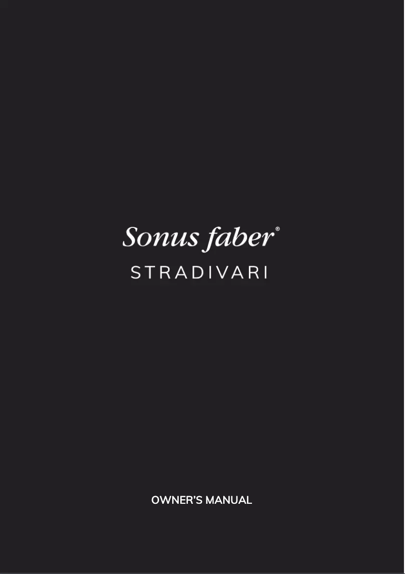 Page 1 of the manual User Manual Sonus Faber Stradivari G2