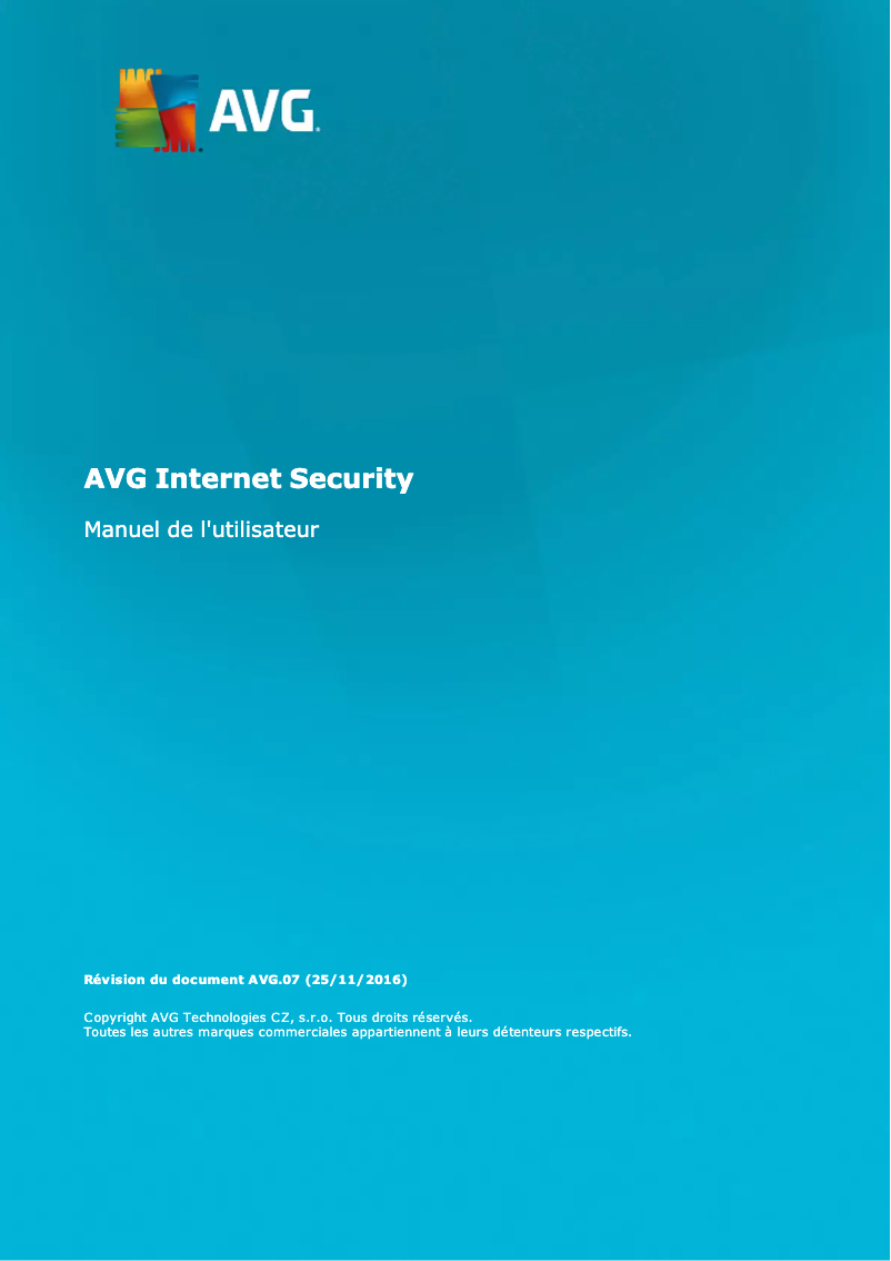 Page 1 de la notice Manuel utilisateur AVG Internet Security 2015