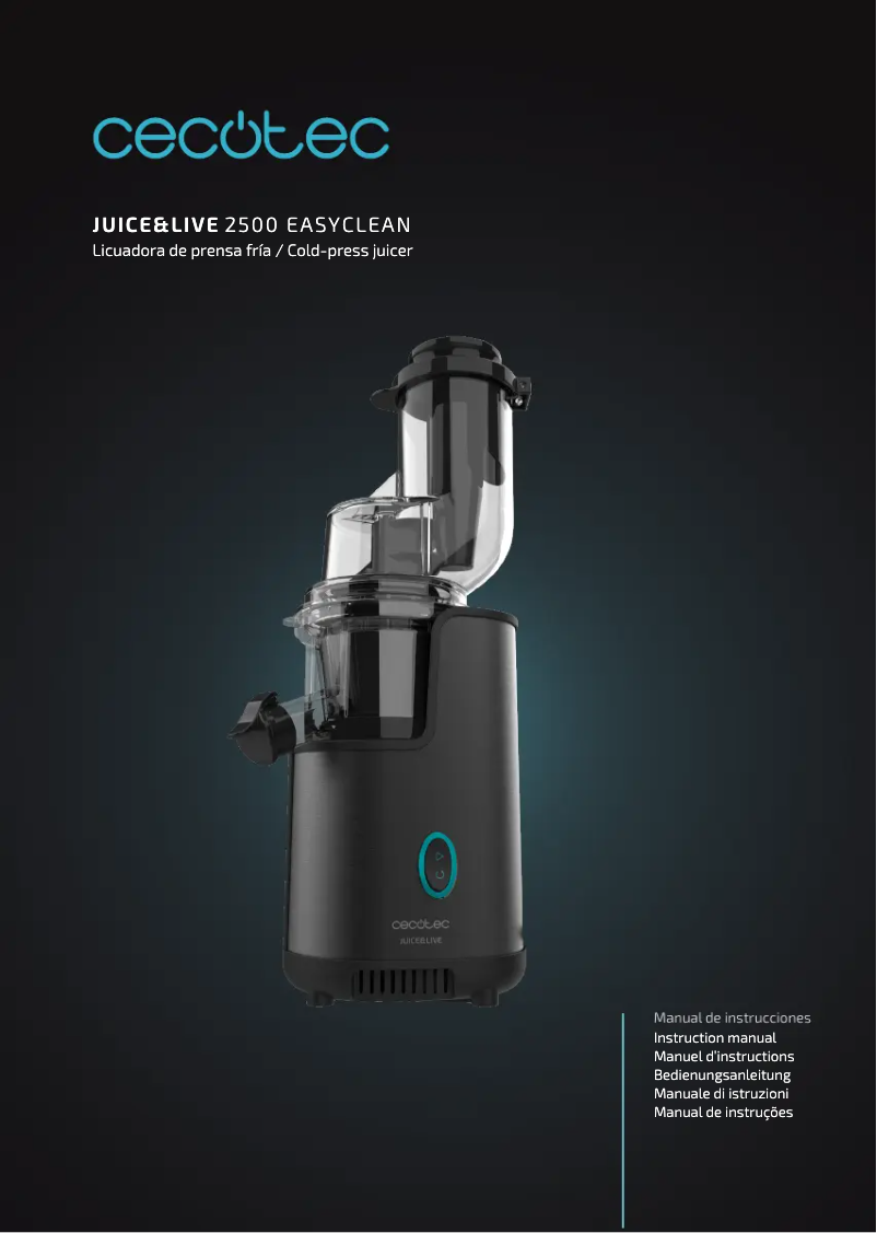Image de la première page du manuel de l'appareil Juice&Live 2500 EasyClean