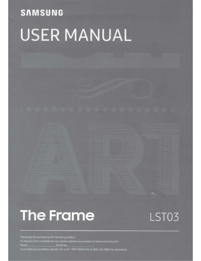 Page 1 of the manual User Manual Samsung The Frame QN55LS03T