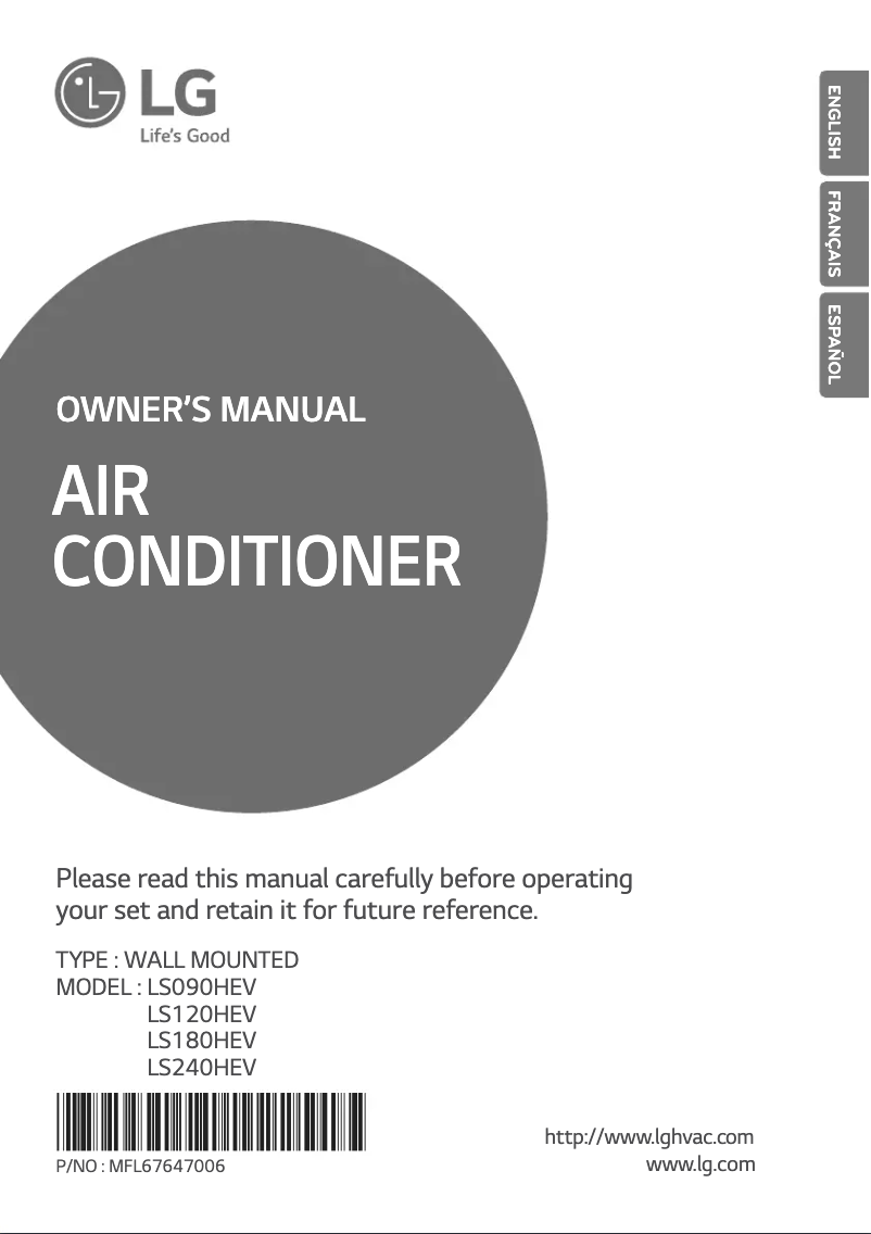 Page 1 of the manual User Manual LG LSN240HEV