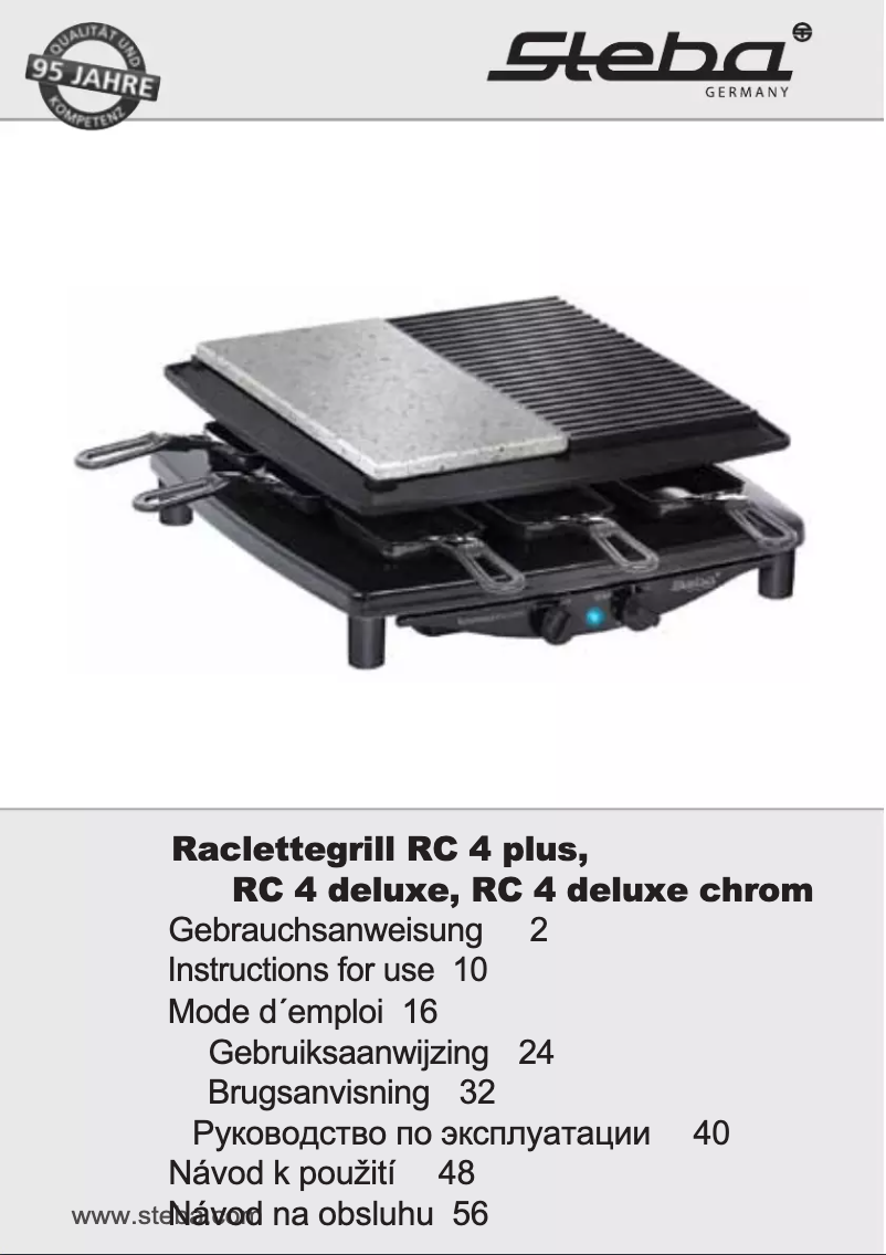 Page 1 of the manual User Manual Steba RC 4 deluxe