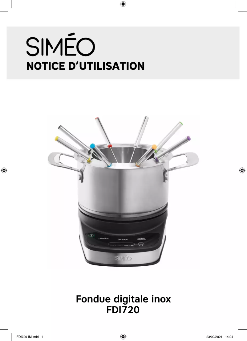 First page image of the manual for FDI720