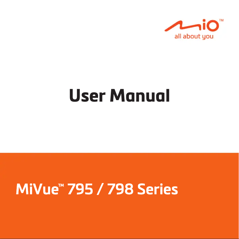 First page image of the manual for MiVue 795