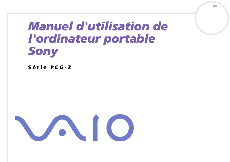 Page 1 of the manual User Manual Sony Vaio PCG-Z1MP