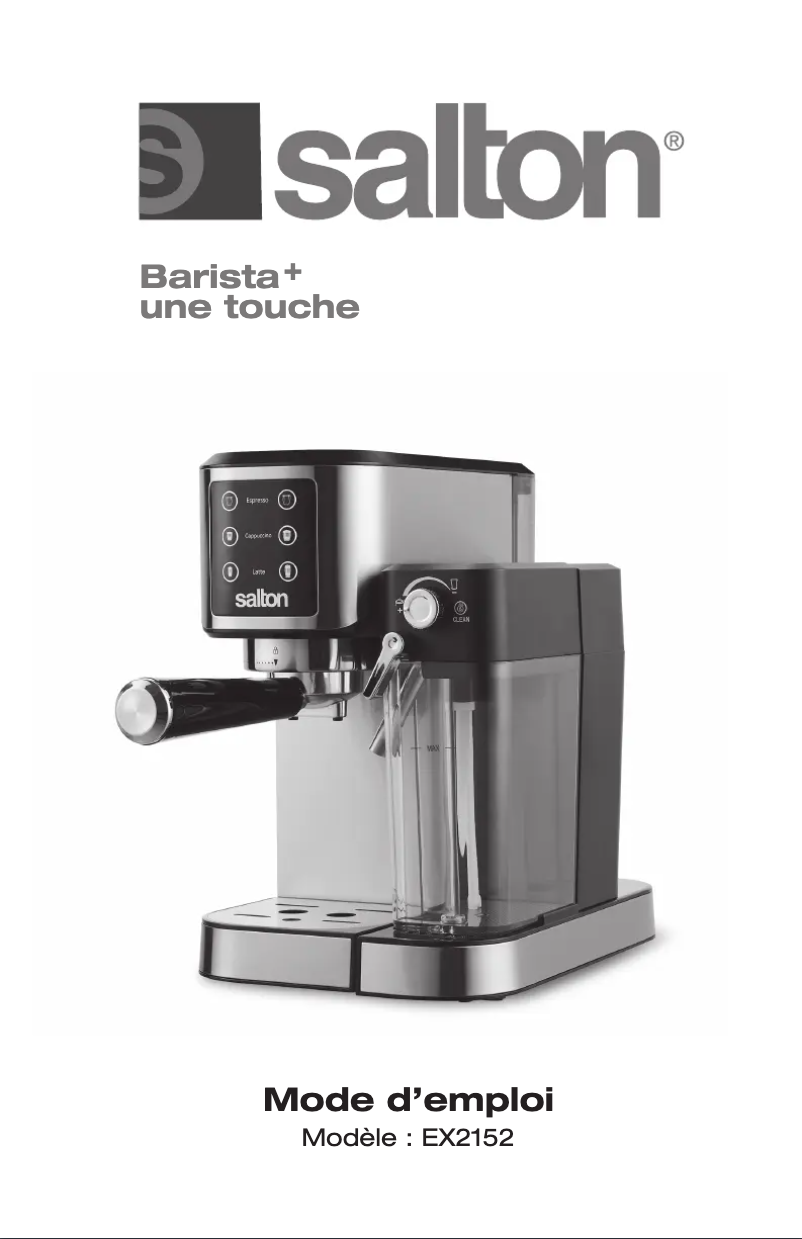 Page 1 of the manual User Manual Salton EX2152