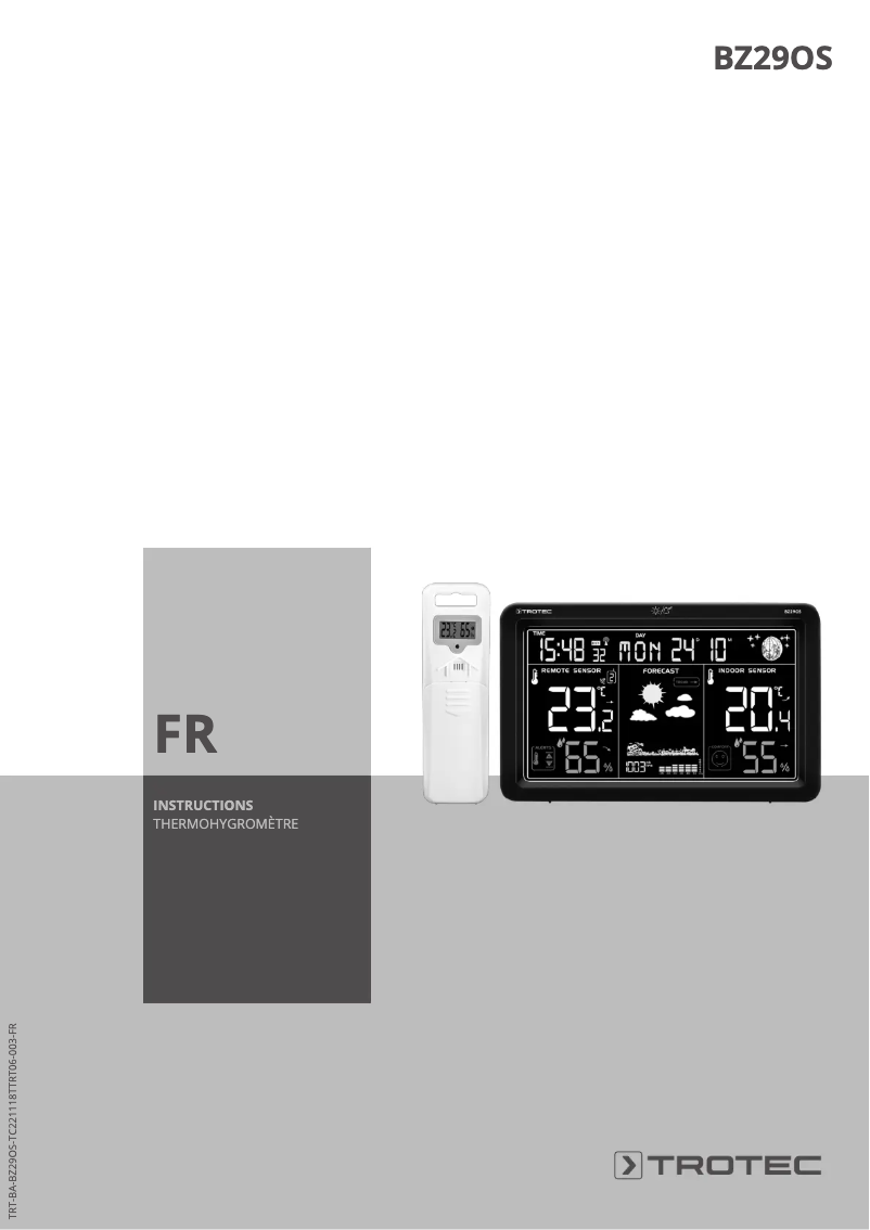 Page 1 of the manual User Manual Trotec BZ29OS