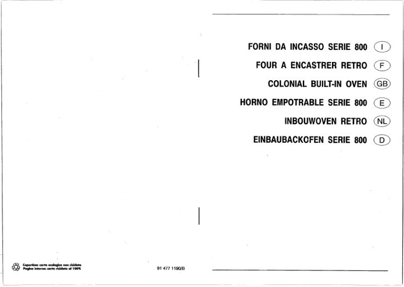 First page image of the manual for SE 800 MF